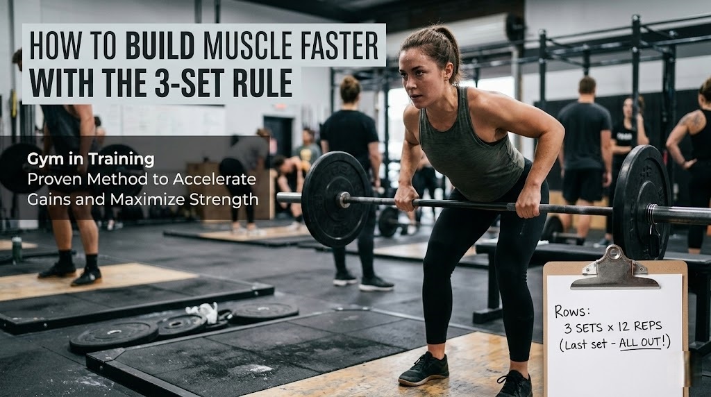 Three sets of weightlifting for optimal muscle growth - the 3-set rule
