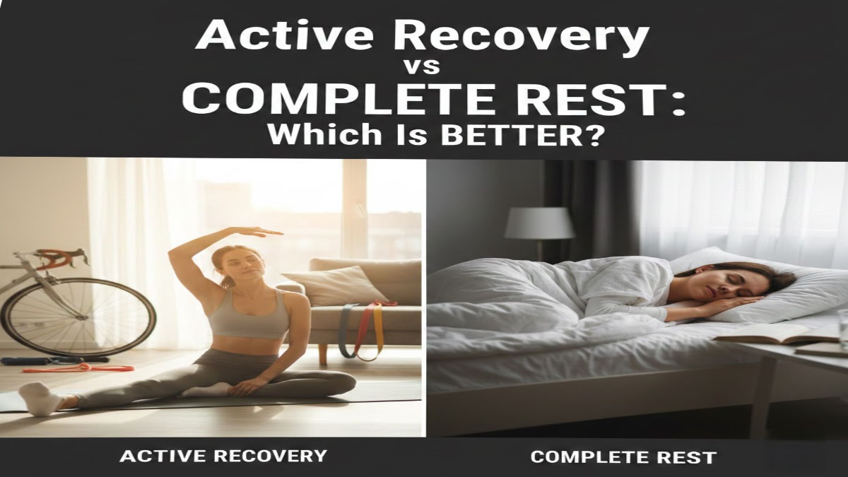 Person walking for active recovery vs person resting - comparison