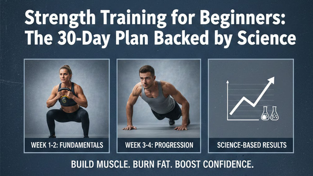 Beginner strength training 30-day plan - person starting their fitness journey in gym