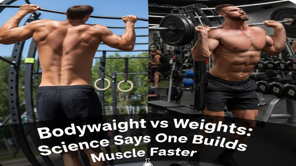Bodyweight training vs weight lifting comparison - calisthenics athlete and weightlifter side by side