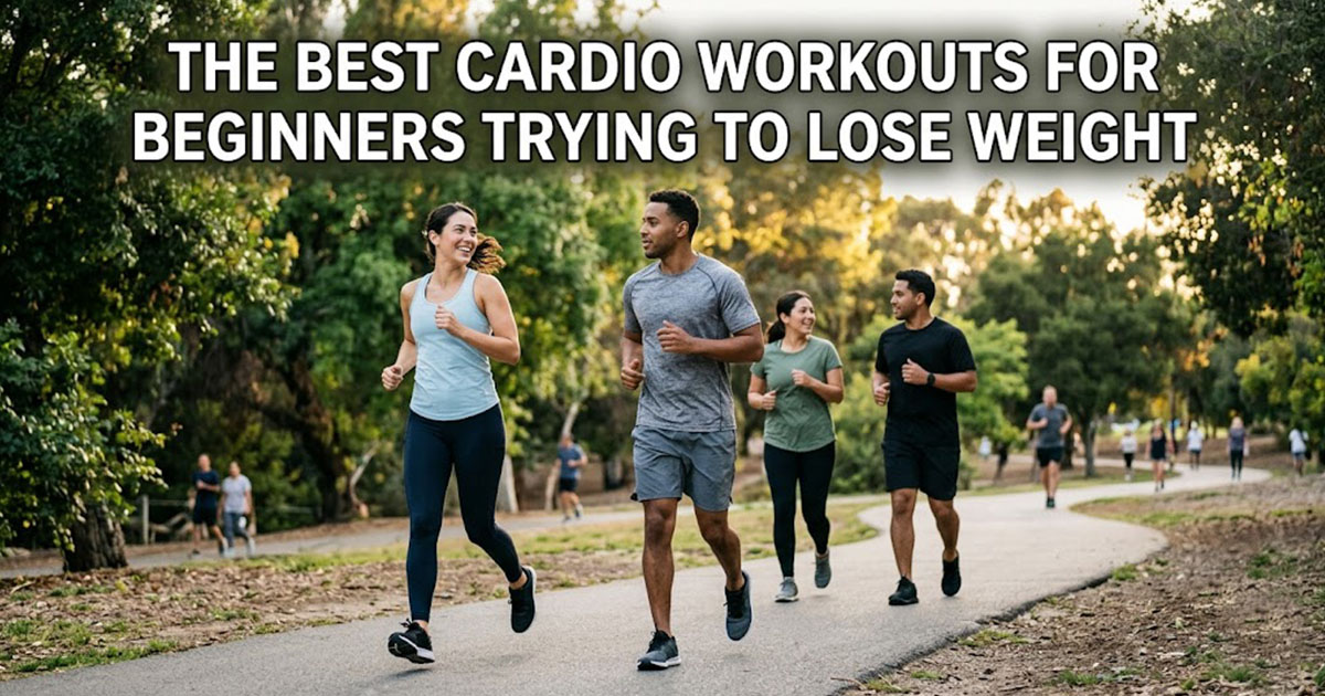 Beginner starting cardio walking on treadmill - safe and effective weight loss