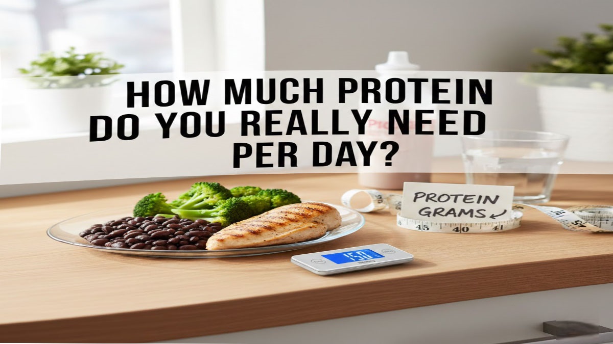 Protein foods - meat, fish, eggs, dairy, legumes - daily protein intake