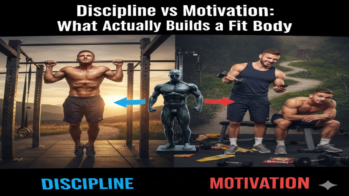 Discipline and motivation concept - scale balancing habit and willpower
