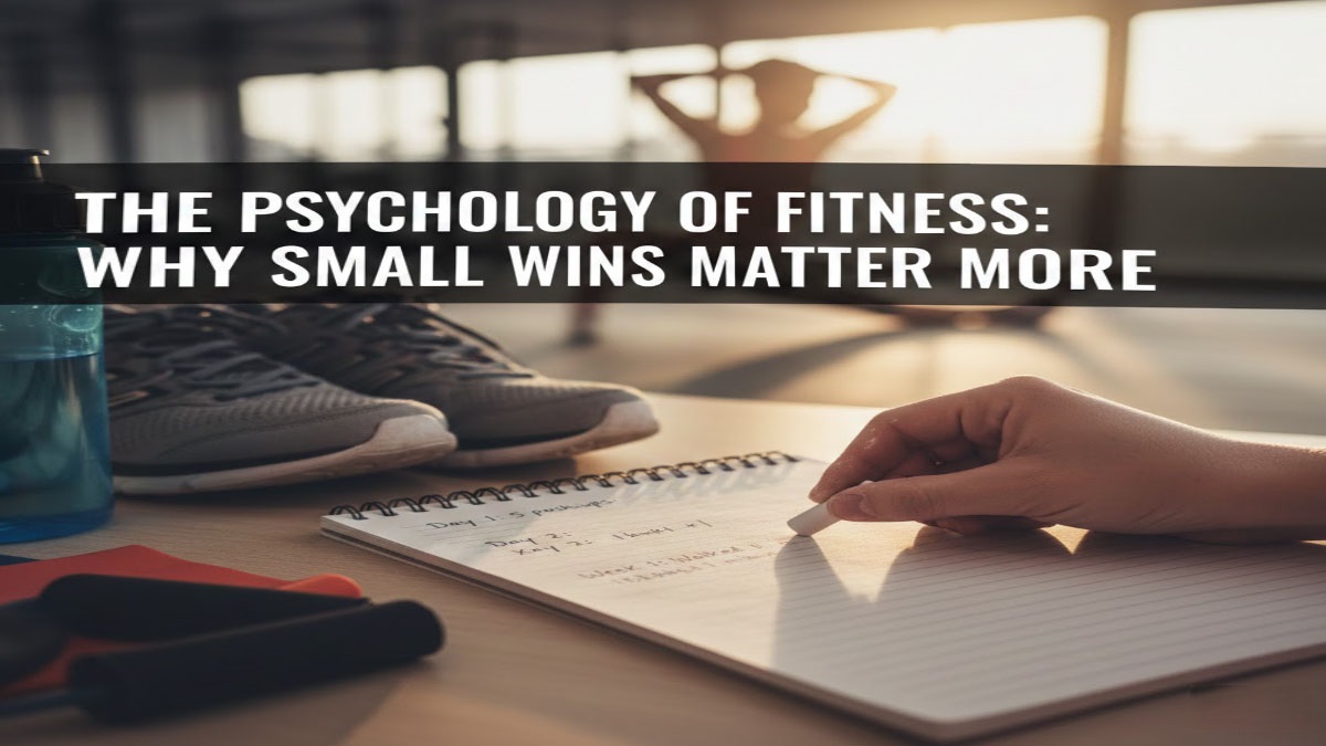 Person celebrating small fitness win - psychology of success