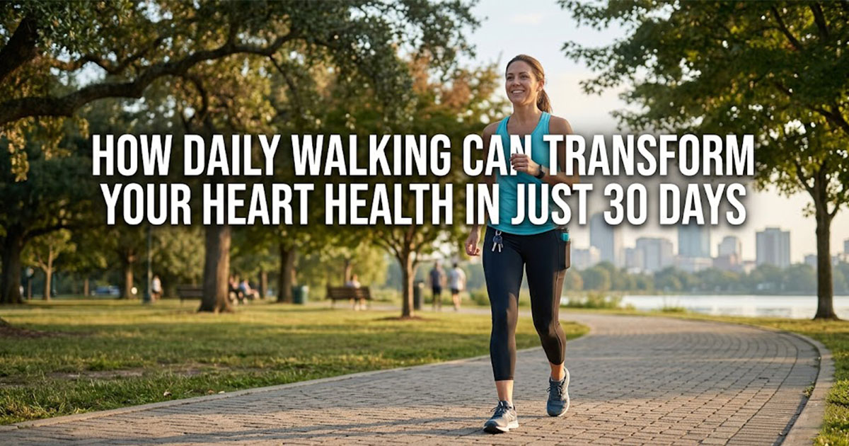 Person walking outdoors for heart health - 30 day transformation